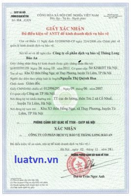 Đổi giấy chứng nhận đủ điều kiện an ninh trật tự 