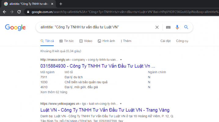 Cách tra cứu tên doanh nghiệp 